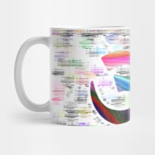 Rainbow Om with rainbow glitch brush strokes Mug